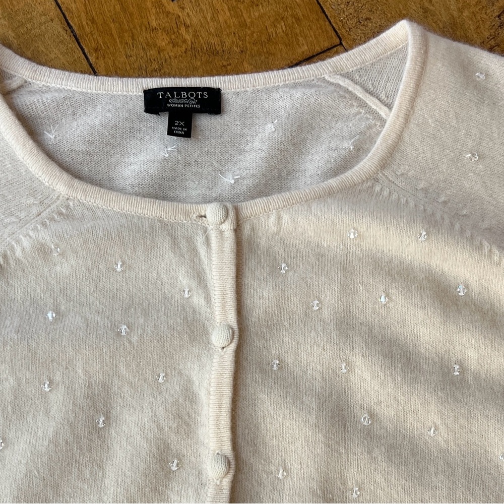 Talbots Ivory Button-Up Cardigan - Picture 8 of 11
